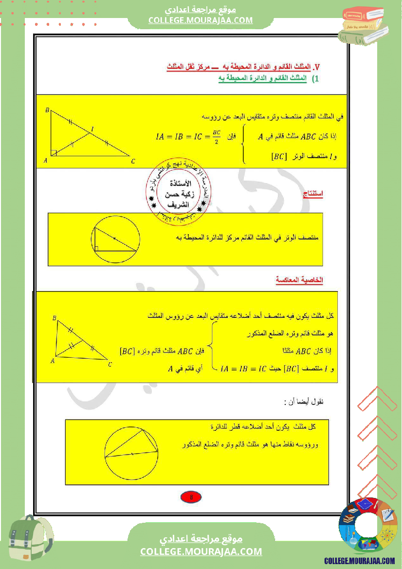 ملخص هندسة 9 اساسي