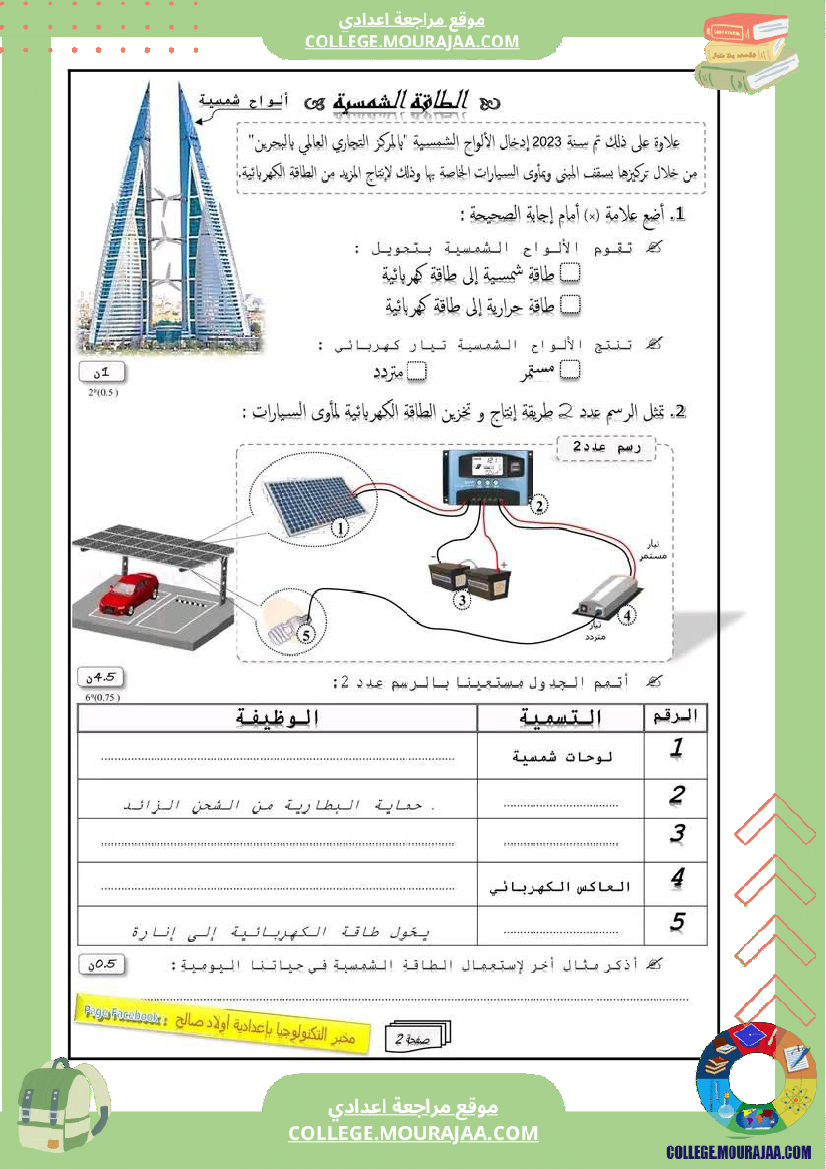 فرض_مراقبة_الثامنة_التربية_التكنولوجية_الثلاثي_الثالث