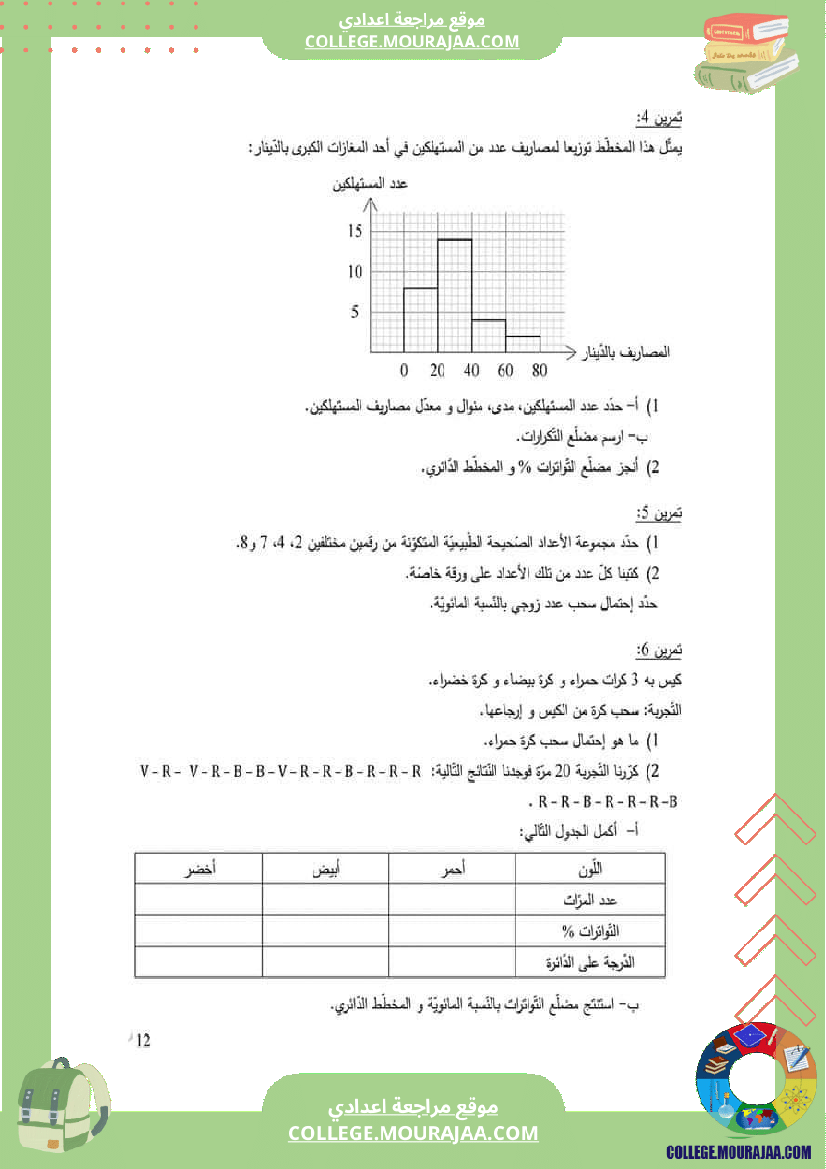 الثامنة_اساسي_الإحصاء_و_الاحتمالات_سلسلة_تمارين_مع_الإصلاح