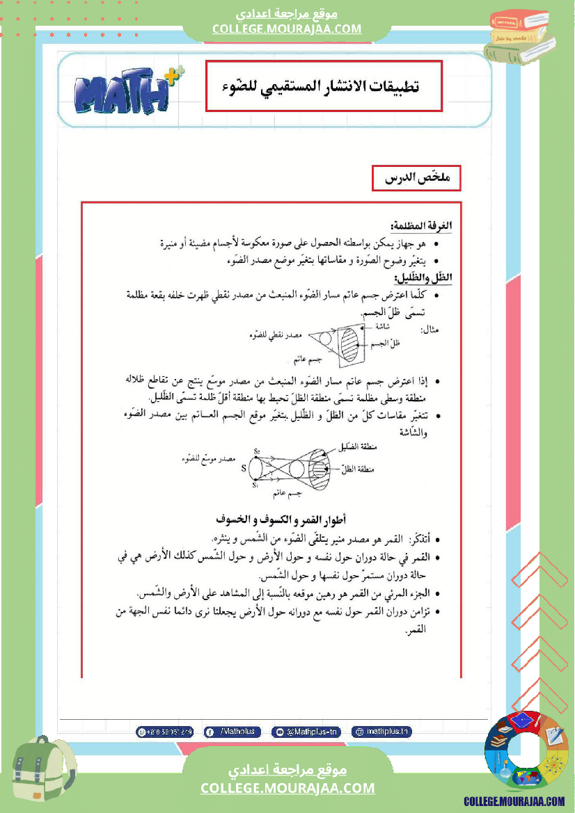 فيزياء اساسي 8 الثلاثي الثالث تلاخيص دروس وتمارين فروض مع الاصلاح