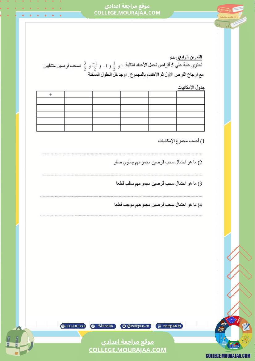 فرض_تأليفي_الثلاثي_الثالث_التاسعة_الرياضيات