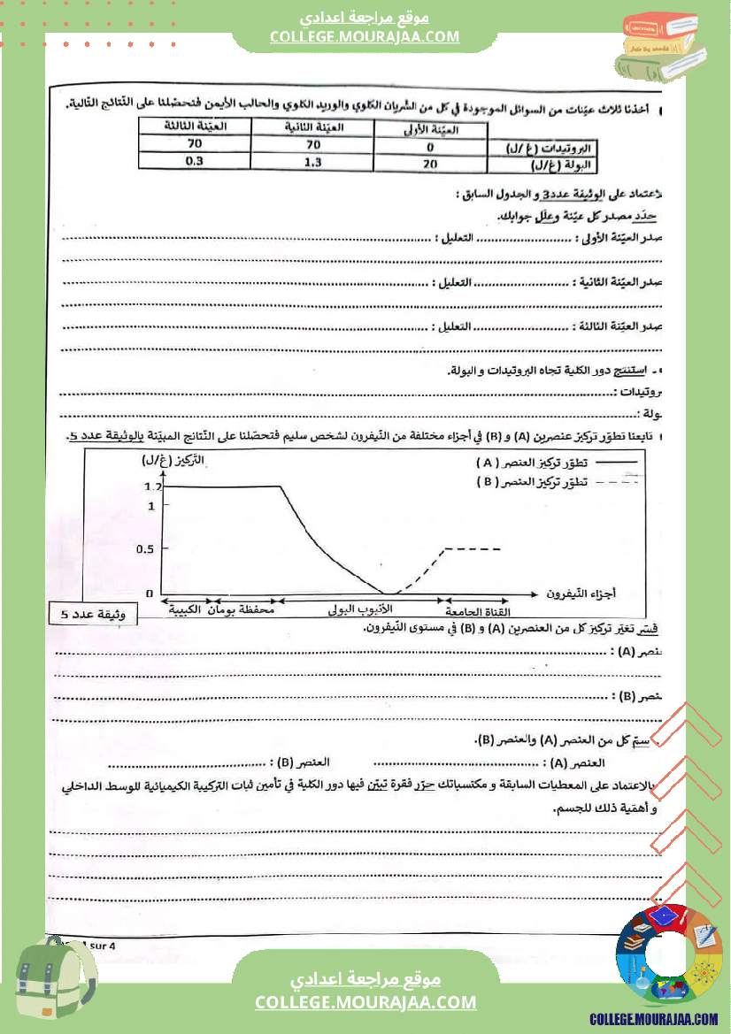 فرض_تأليفي_ثلاثي_ثالث_علوم_الحياة_و_الارض_التاسعة