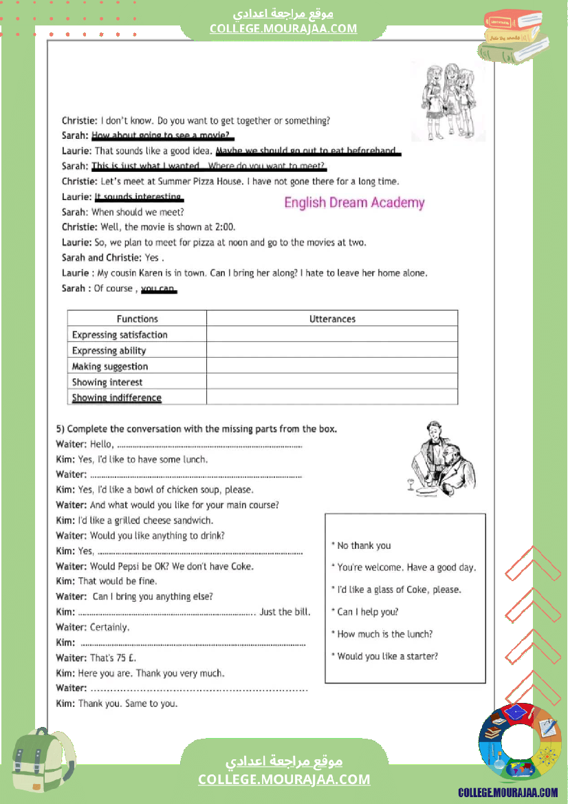 تمارين_مراجعة_للثلاثي_الثالث_للسنة_التاسعةenglish