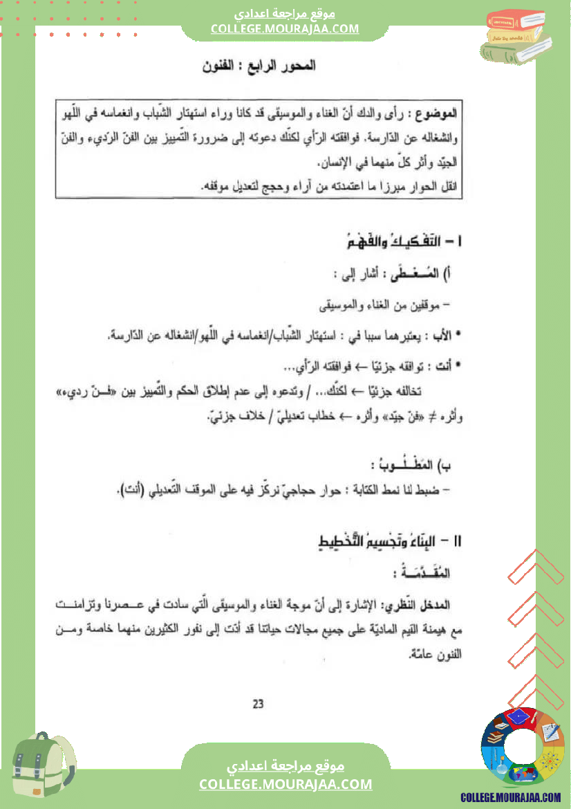 موضوع محور الفن