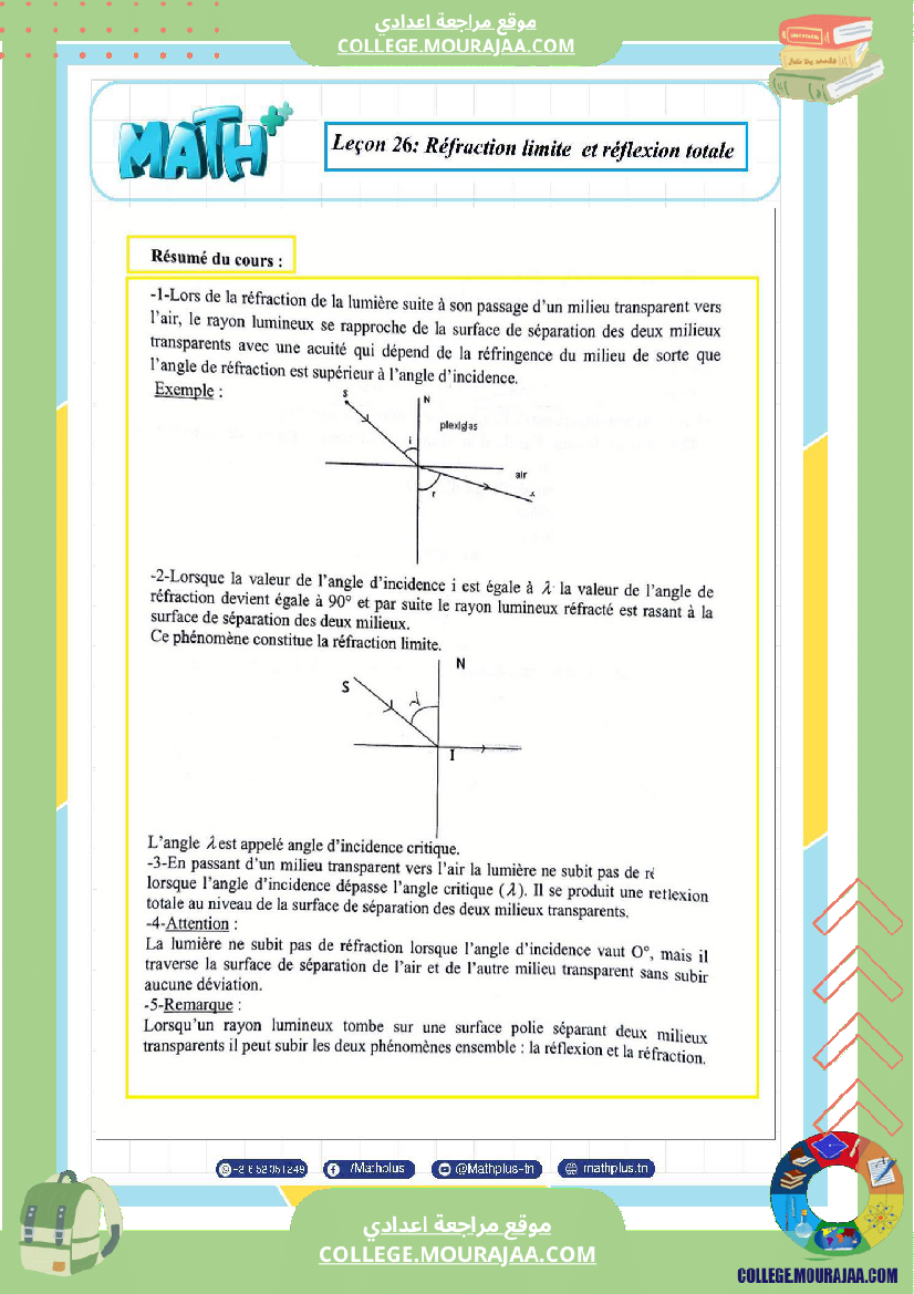 physique pilote اساسي 9 3eme trimestre cours et exercices devoirs avec correction