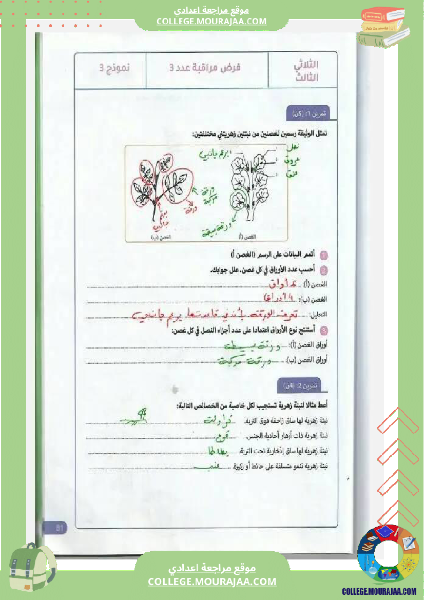 فرض_مراقبة_سنة_السابعة_علوم_الحياة_و_الارض_الثلاثي_الثالث