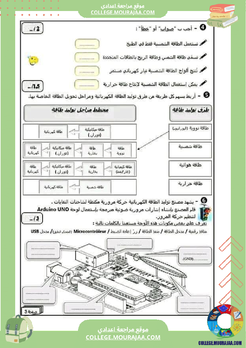 فرض_مراقبة_السابعة_التربية_التكنولوجية_ثلاثي_ثالث