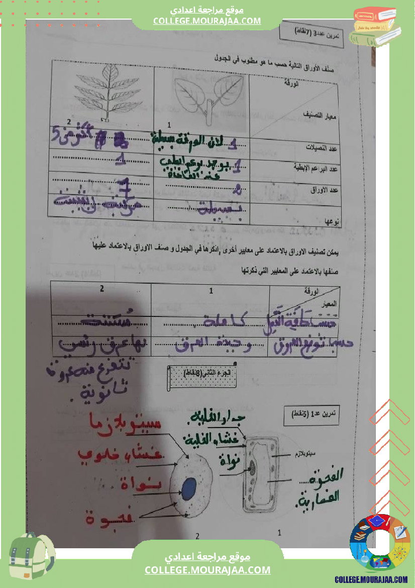 فرض_تأليفي_مستوى_السابعة_علوم_الحياة_و_الارض_الثلاثي_الثالث