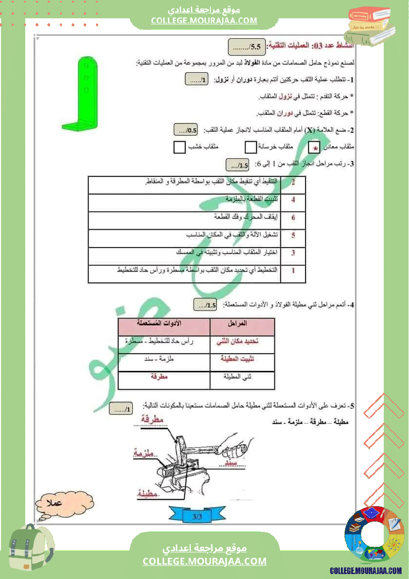 فرض_تأليفي_السابعة_مادة_التربية_التكنولوجية_الثلاثي_الثالث