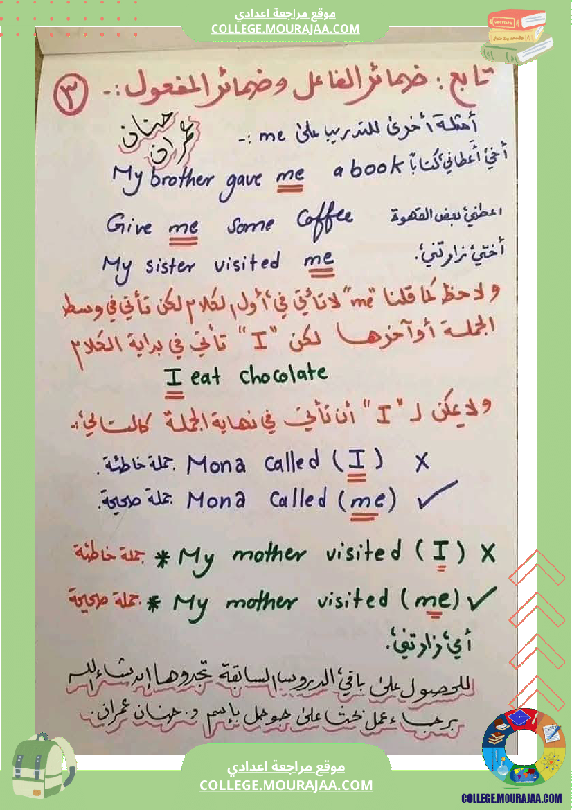 ملخص دروس الأنقليزية لجميع المستويات