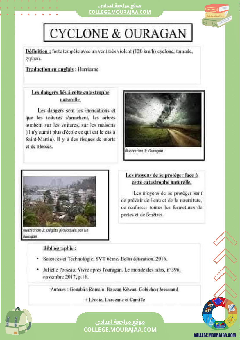 7 eme annee de l enseignement de base francais catastrophes naturelles