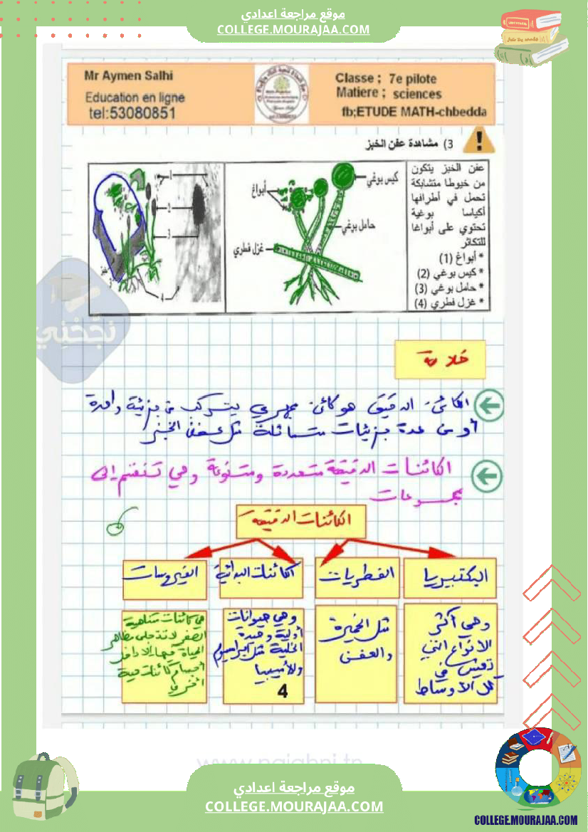 سابعة اساسي علوم الحياة و الارض ثلاثي للإفادة