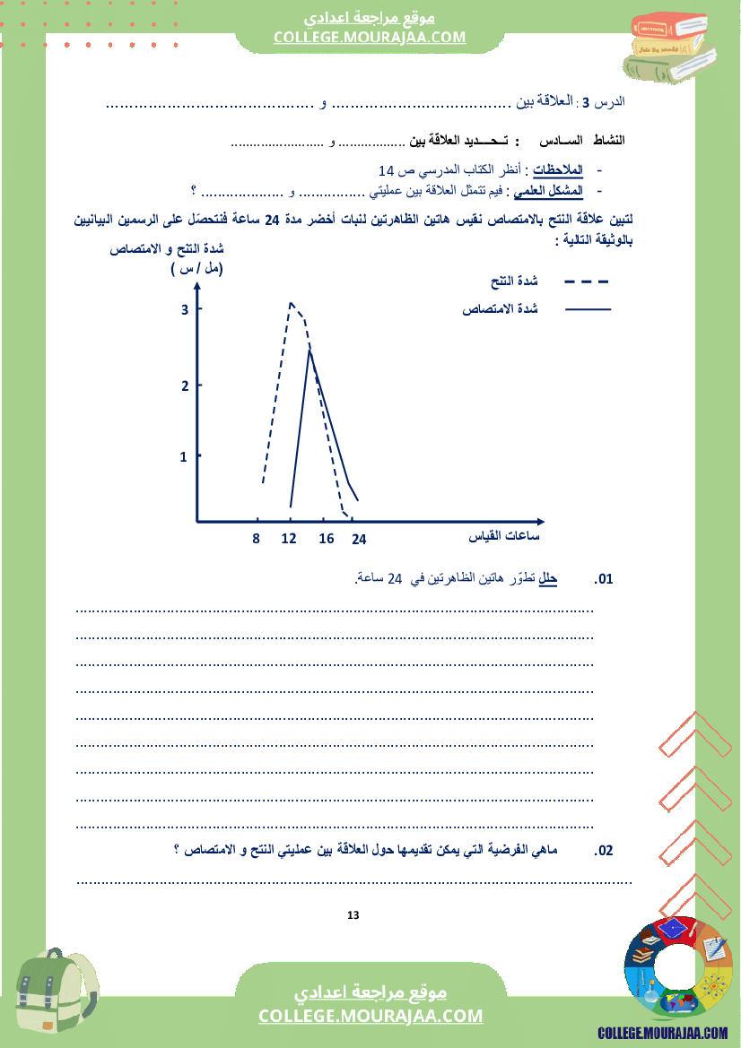 كراس علوم الحياة و الأرض سنة الثامنة الثلاثي الاول